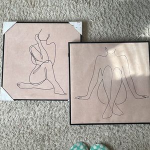 19x19 Fabric wall art decor two piece set